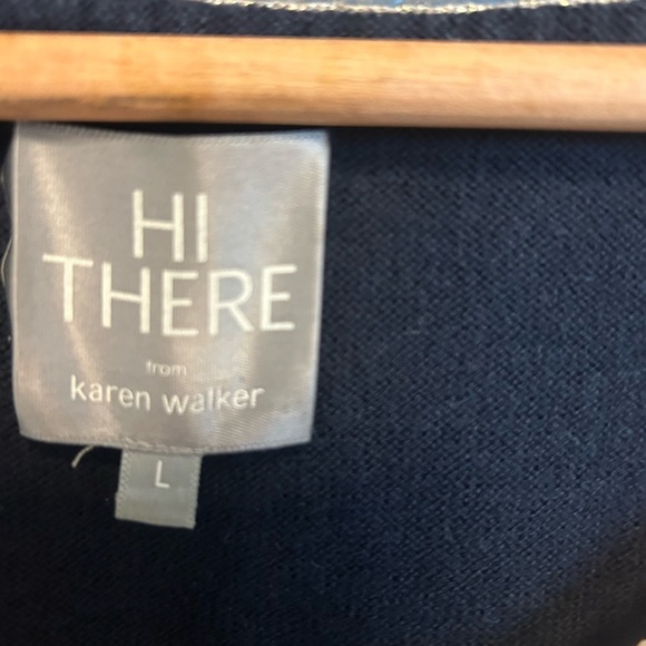 Anthropologie “HI There” Karen Walker bow sweater L in good used condition - Picture 3 of 8